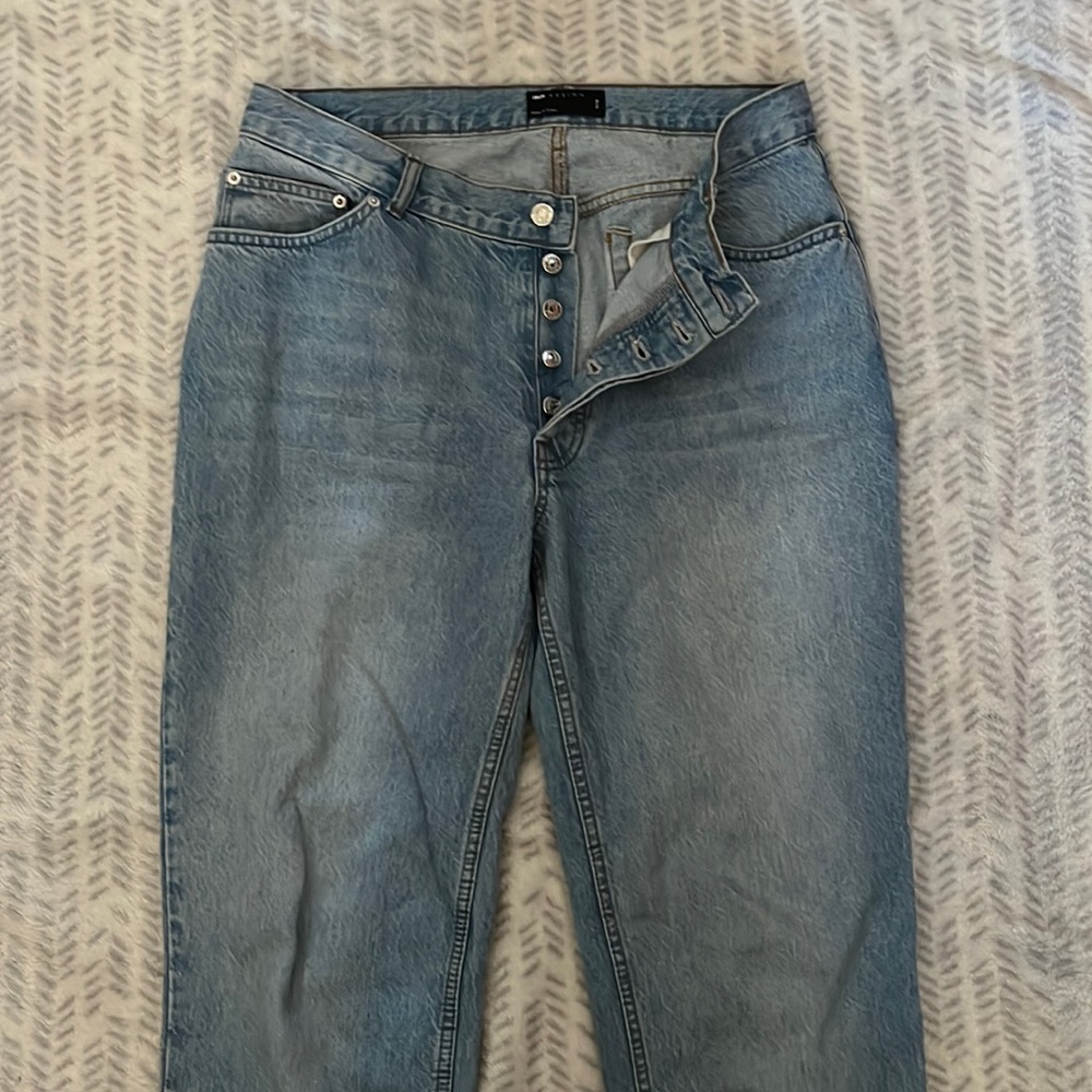 ASOS Brand Jeans,Button up fly including 5 buttons medium blue wash